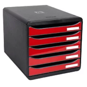 Image of Exacompta Big Box Plus Iderama, Black/Glossy Red Carmin, Pack of 1