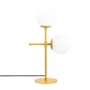 Image of Model 8 Deco 2-Light Globe Table Lamp Golden