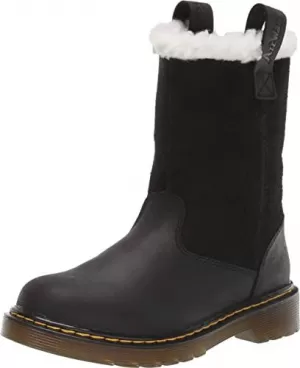 Image of Dr Martens Girls Juney Knee High Boots - Black