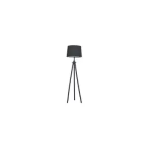 Image of Ideal Lux York - 1 Light Floor Lamp Black, E27