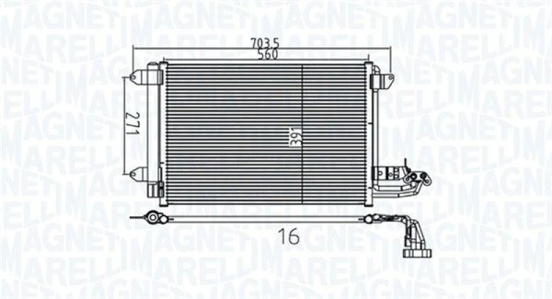 Image of MAGNETI MARELLI Air conditioning condenser MAGNETI MARELLI 350203737000