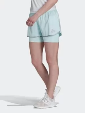 Image of adidas Adizero Two-in-one Shorts, Green, Size S, Women