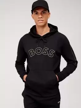 Image of BOSS Boss Soody 2 Logo Overhead Hoodie, Black, Size 2XL, Men