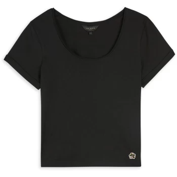 Image of Ted Baker Miarna V-Neck Easy Fit Tee - BLACK