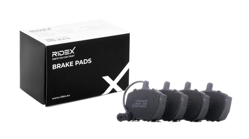 Image of RIDEX 402B0839 Brake pad set Front Axle, incl. wear warning contact Brake Pad Set,disc brake (402)