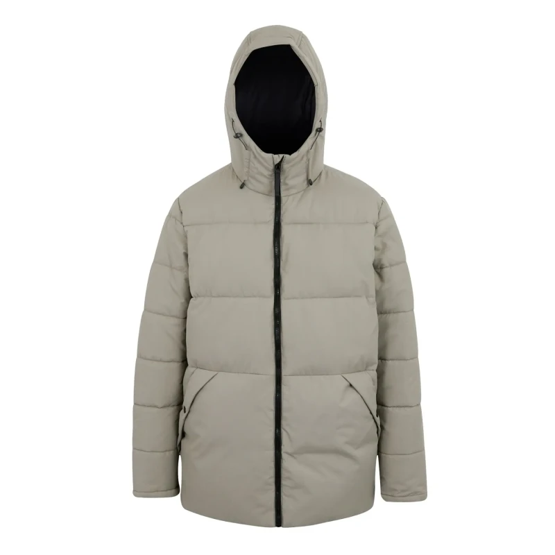 Image of Regatta Regatta Men Marshgrave Insulating Hooded Baffled Jacket in Light Grey Size: Medium Light Grey M Male 5063516101963