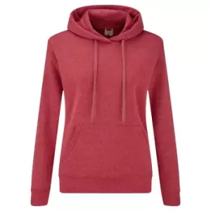 Image of Fruit Of The Loom Ladies Lady Fit Hooded Sweatshirt / Hoodie (XS) (Heather Red)