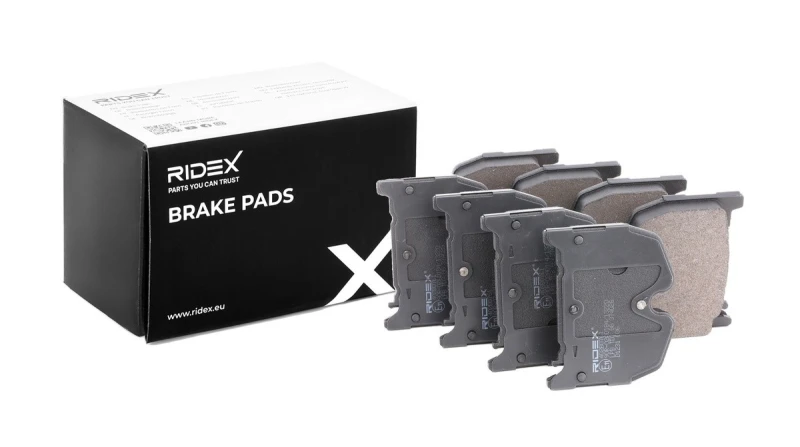 Image of RIDEX 402B0761 Brake pad set Front Axle, prepared for wear warning indicator Brake Pad Set,disc brake (402)