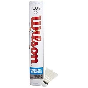 image of Wilson Club Badminton Shuttlecocks 77 (Medium Speed), White, One Size