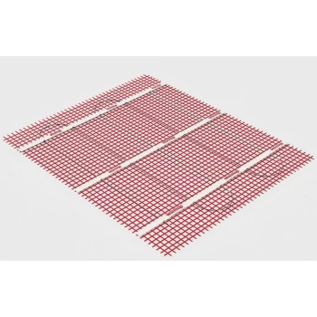 image of Warmup Electric Underfloor Heating Sticky Mat Kit Red Floor Cable 150W/m2 - 2m2