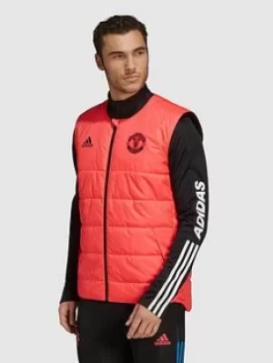 image of Adidas Mens 21/22 Manchester United Gilet, Red Size M Men