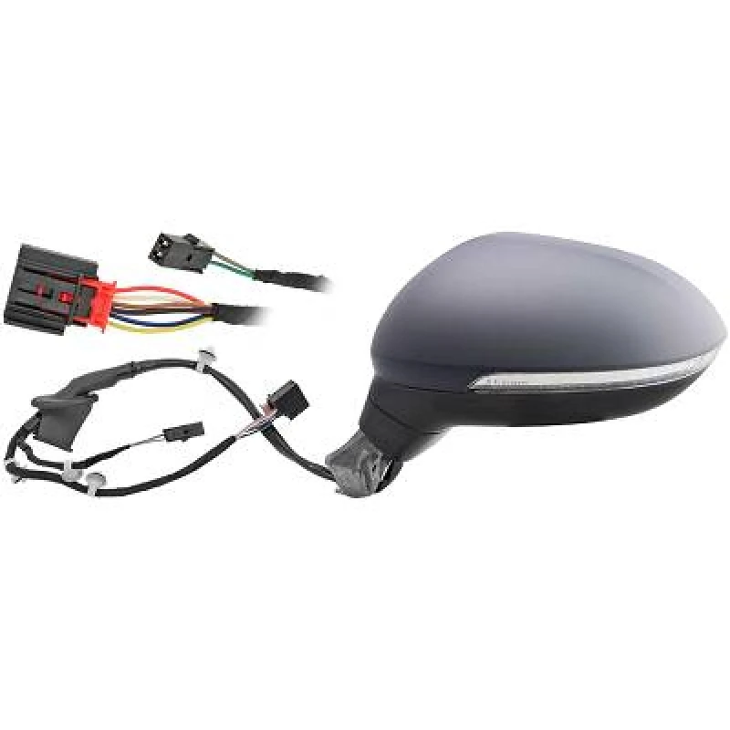 Image of DIEDERICHS 2249027 Wing mirror Left, Complete Mirror, primed, with two plugs Outside Mirror (50)