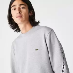 image of Mens Lacoste Classic Fit Branded Sweatshirt Size 2 - XS Grey Chine