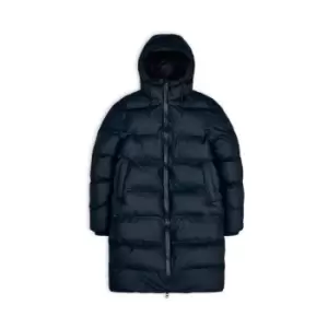 Image of Rains Long Puffer Jacket Mens - Blue