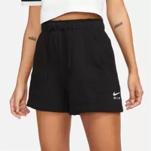 image of Nike Air Womens Mid-Rise Fleece Shorts - Black