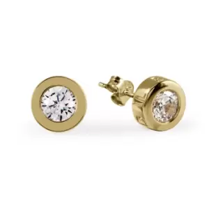 Image of Fountain Road Ladies Sterling Silver 18ct Gold Plated CZ Earrings