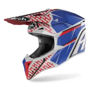 Image of Airoh Wraap Idol Motocross Helmet, red-blue, Size 2XL, red-blue, Size 2XL