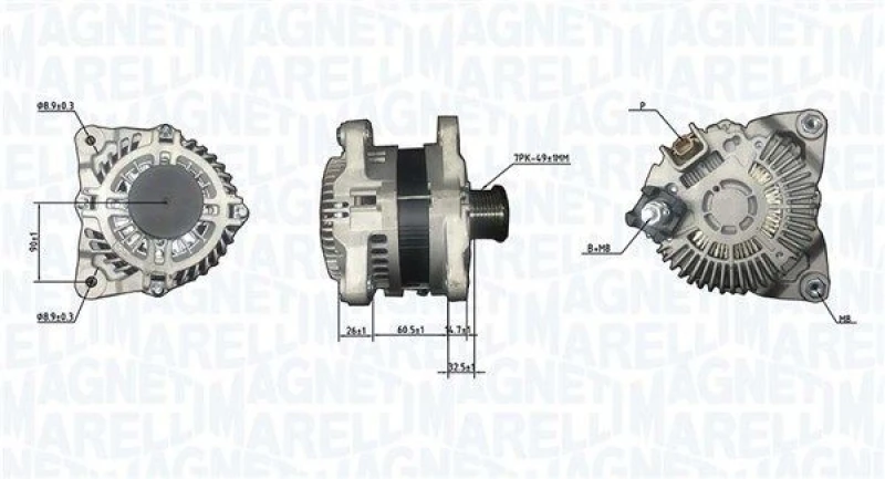 Image of MAGNETI MARELLI Alternator MAGNETI MARELLI 063732186010