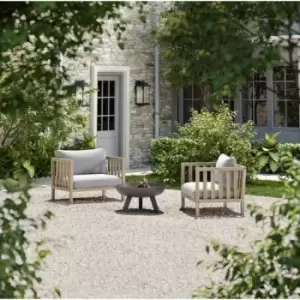 Image of 2 x Garden Trading Outdoor Indoor Porthallow Lounge Armchairs Seat Acacia Wood