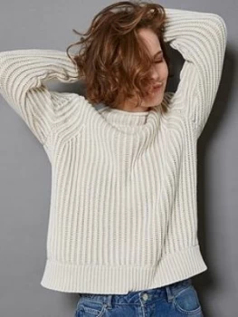 image of Mint Velvet Textured Plated Boxy Jumper