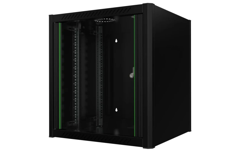 Image of Lanview RWM12U56BL rack cabinet 12U Wall mounted rack Black