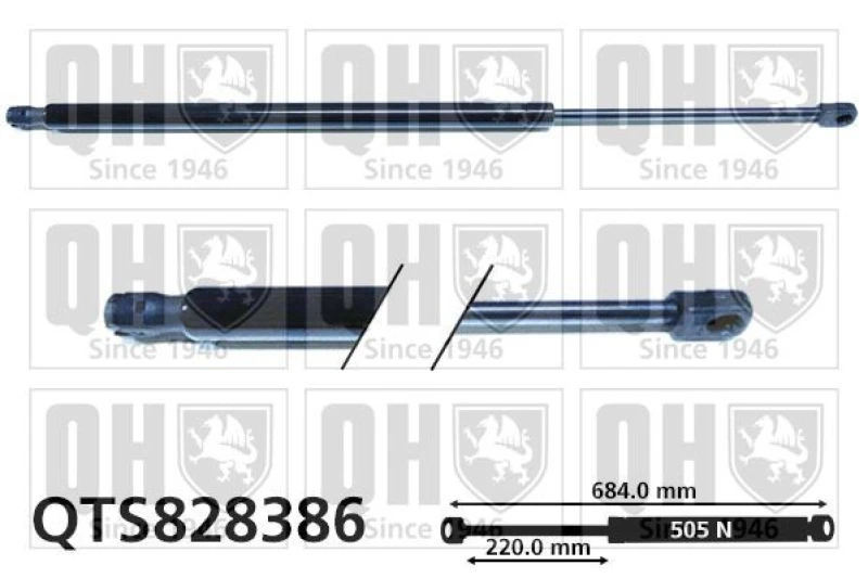 Image of QUINTON HAZELL Tailgate strut QUINTON HAZELL QTS828386