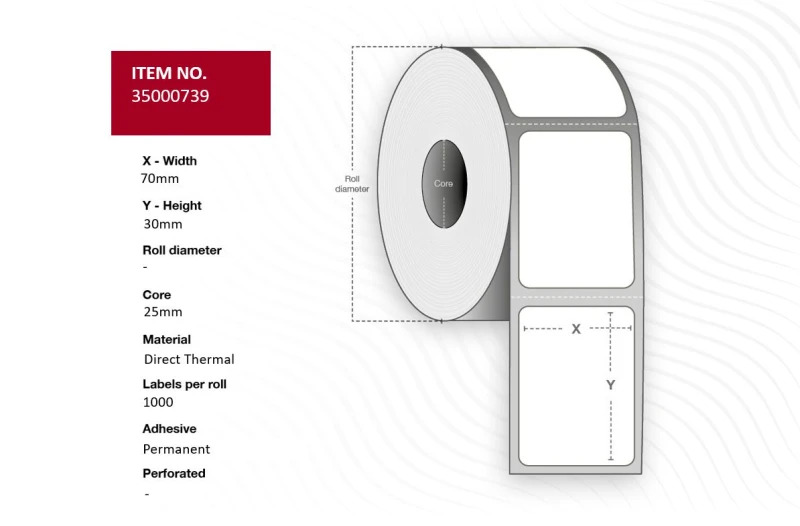 Image of Capture 35000739 printer label White