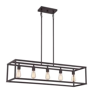 Image of 5 Light Pendant Bar Island Chandelier Light Western Bronze, E27