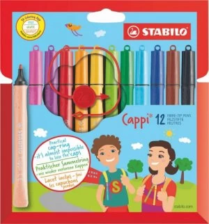 image of Stabilo Cappi Felt Pens with Cap Ring PK12