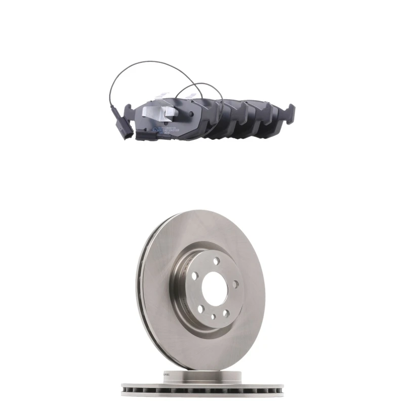 Image of RIDEX 3405B3119 Brake disc and pads set Front Axle, Brake Disc Type: internally vented, incl. wear warning contact Brake Set,disc brakes (3405)