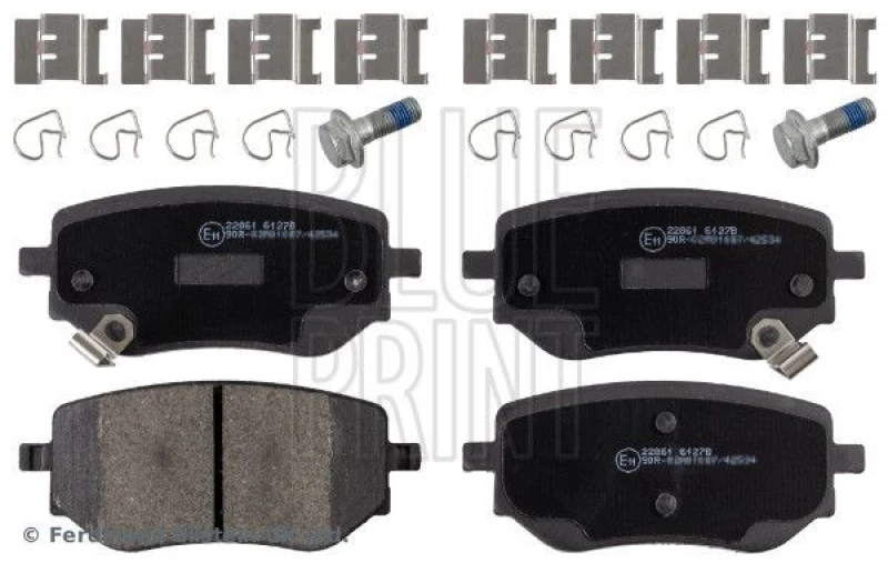 Image of Blue PRINT Brake pad set Blue PRINT ADU174242