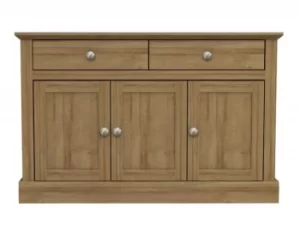 Image of LPD Devon Oak 3 Door 2 Drawer Large Sideboard Flat Packed