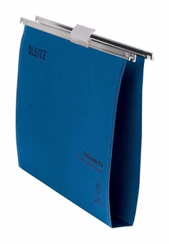 Image of Leitz Ultimate Suspension File Foolscap Blue Recycled with Tabs Inserts 30mm Pack of 50