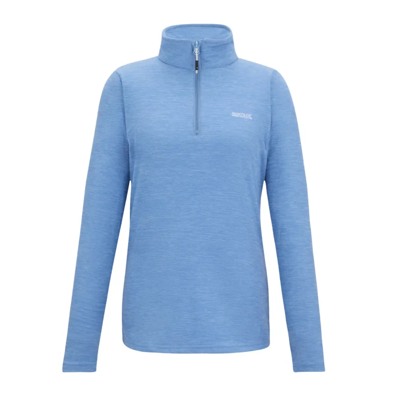 Image of Regatta Womens Sweethart Marl Half Zip Walking Fleece in Light Blue Size: 20 Light Blue Female 20