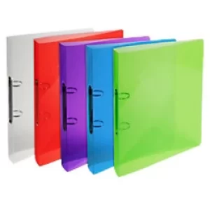 Image of Exacompta Crystal Ring Binders 2O Ring 30mm, S40mm, A4+, Assorted, Pack of 20