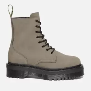 image of Dr. Martens Womens Jadon Waterproof Nubuck 8-Eye Boots - Nickel Grey - UK 4