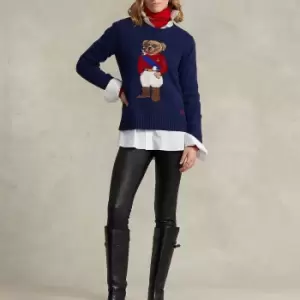 image of Polo Ralph Lauren Bear Wool-Blend Intarsia-Knit Jumper - M