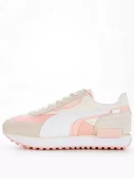 image of Puma Future Rider Displaced Trainers - Pink, Size 4, Women