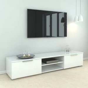 image of Large White High Gloss TV Unit