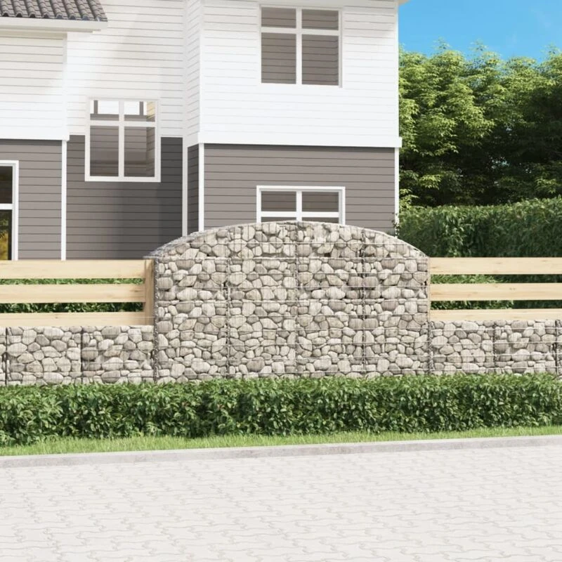 Image of VIDAXL Arched Gabion Basket 200x50x120/140cm Galvanised Iron Vidaxl 8720845651398