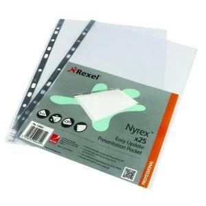 Image of Rexel Nyrex TopSide A4 Presentation Pockets Pack of 25 13682