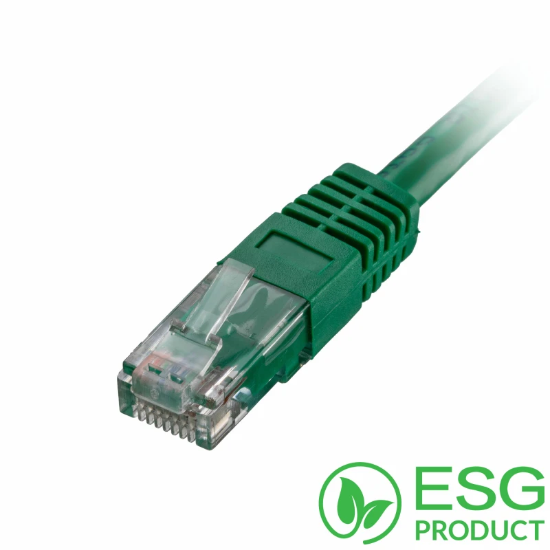 Image of Cablenet Cablenet 0.3m Cat5e RJ45 Green U/UTP PVC 24AWG Flush Moulded Booted Patch Lead (PK 100) 67-3003B