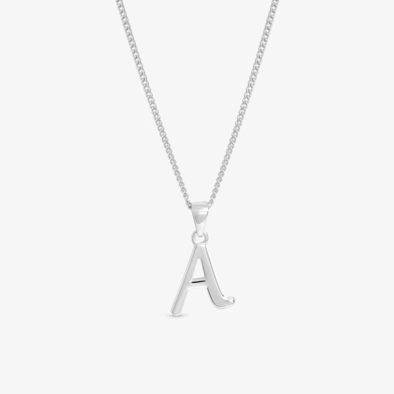 Image of Simply Silver Womens Sterling Silver 925 Initial Pendant - A Silver Female One Size