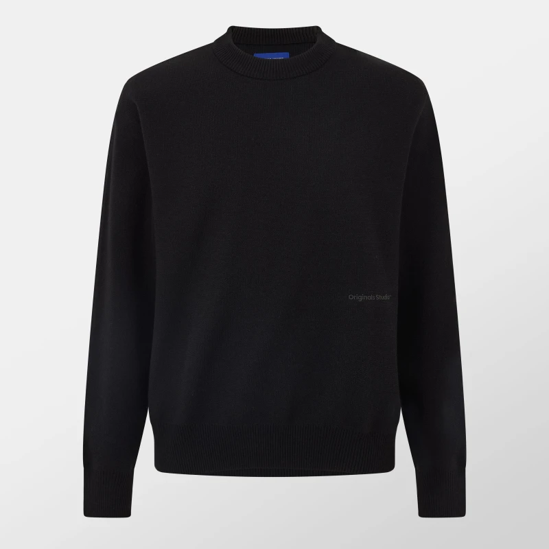 Image of Jack and Jones Mens Crew Sweatshirt Black male S