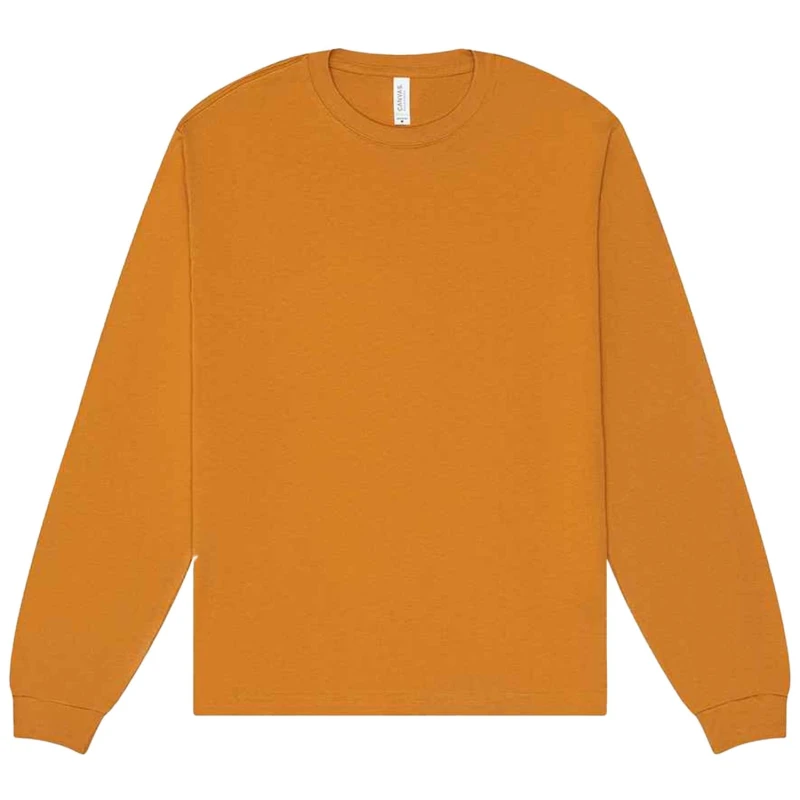 Image of Bella + Canvas Mens Heavyweight Long-Sleeved T-Shirt in Light Brown Size: Large Light Brown Male L