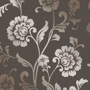 Image of Fine Decor Fine Decor Quartz Floral Wallpaper - Bronze