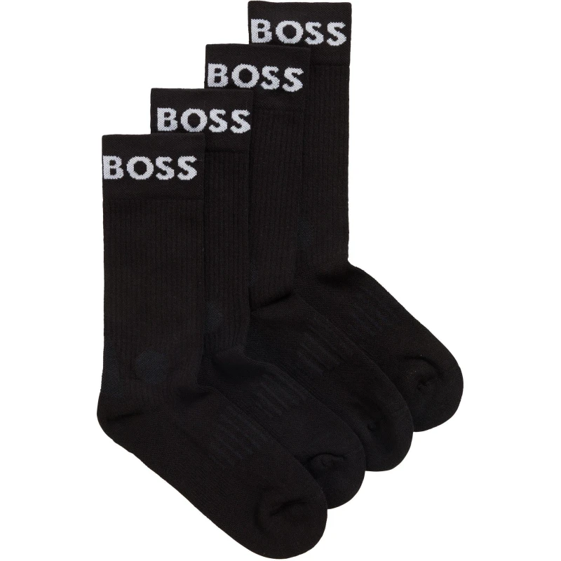 Image of Boss 2 Pack Sport Crew Socks Mens - Black 6 - 12 Months