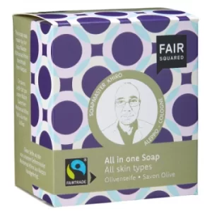 image of Fair Squared All-in-One Soap (Olive) All Skin Types (includes cotton soap bag) 2x80g