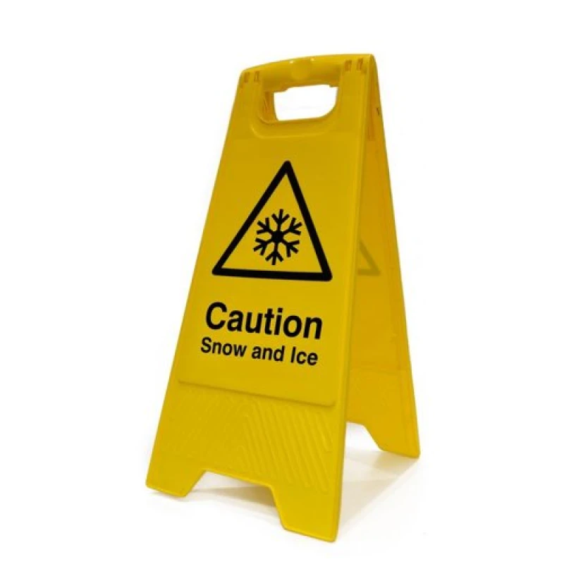 Image of Slingsby Winter Hazard Snow and Ice A-Board Sign Yellow 403075 403075