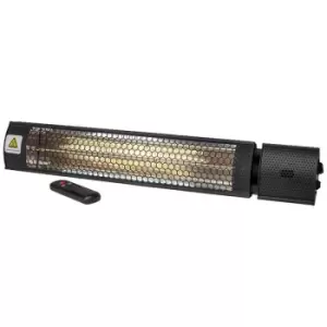 image of 09586 Universal Electric Halogen Heater With Remote Control 2kW 230V (Black) - SIP